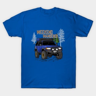 Toyota Land Cruiser Weekend Wanderer - Blue Toyota Land Cruiser for Outdoor Enthusiasts T-Shirt